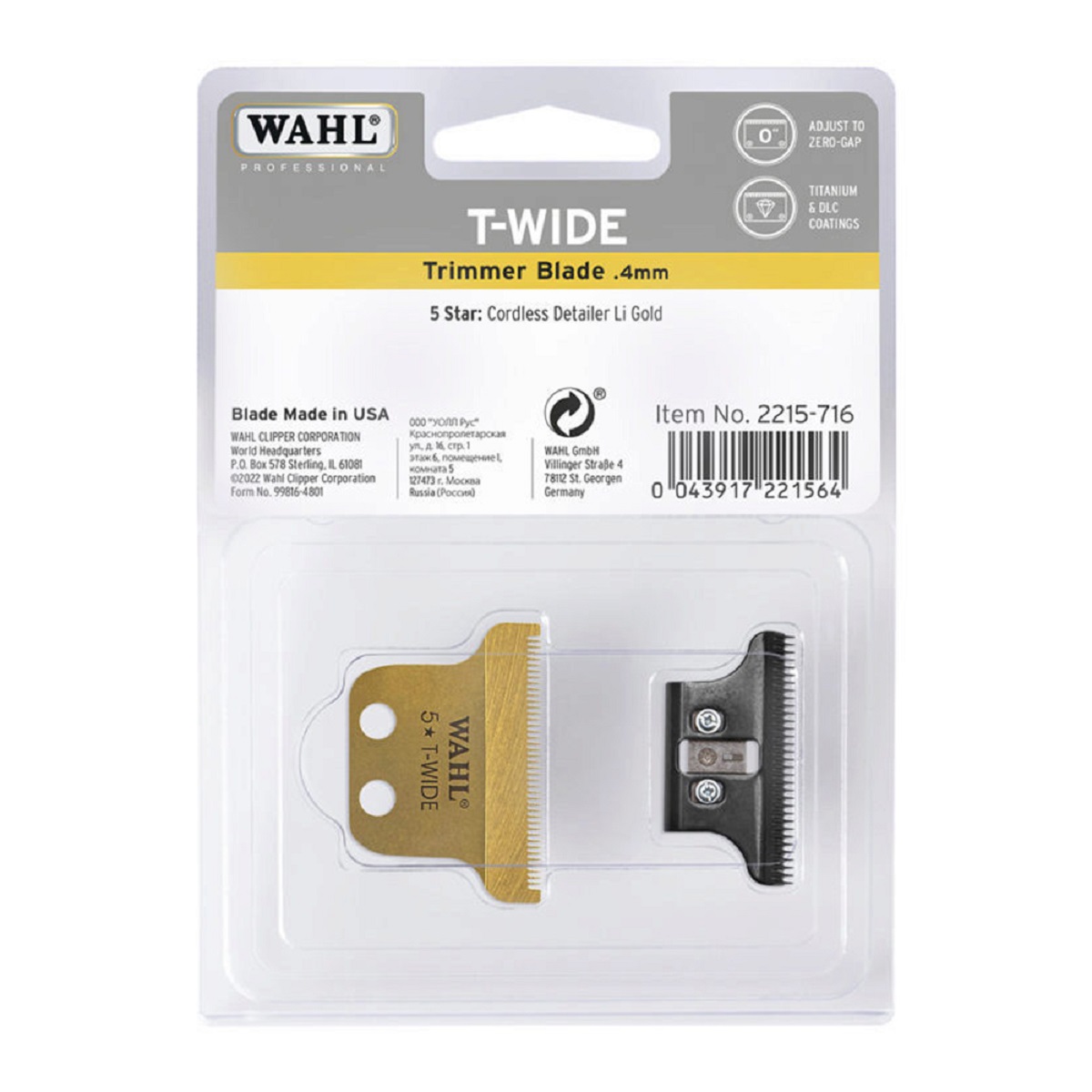 Wahl Cuchilla Gold Detailer Li T-Wide 02215-716