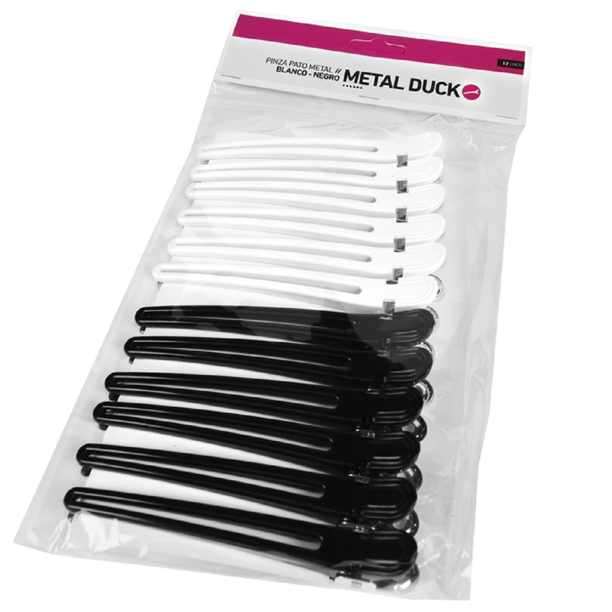 Bifull Pinzas Pato Metal Blancas y Negras