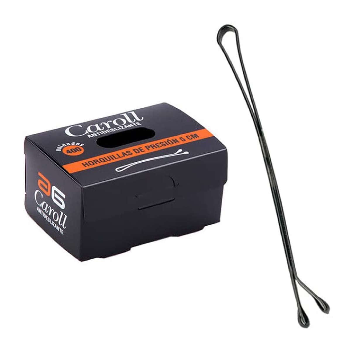 Clips Caroll Tarrina 400u Negros 5cm
