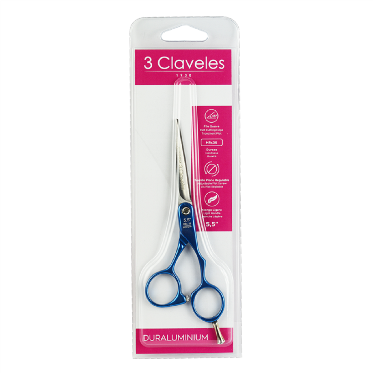 3 Claveles Tijera Duraluminio Azul 5.5″ (12605) - Imagen 2