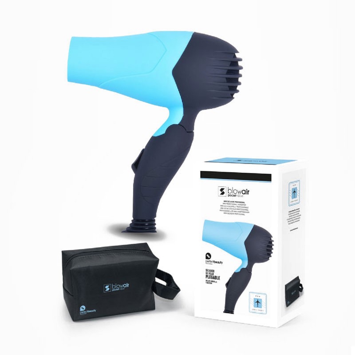 Perfect Beauty Mini Secador Profesional Blow Air Pocket Blue - Imagen 2