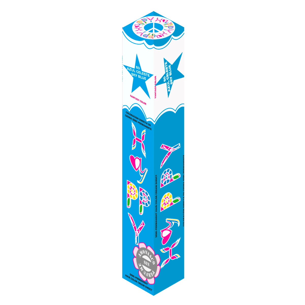 Hayppy Fantasía Semipermanente Nº80 Sky Blue 100ml - Imagen 3