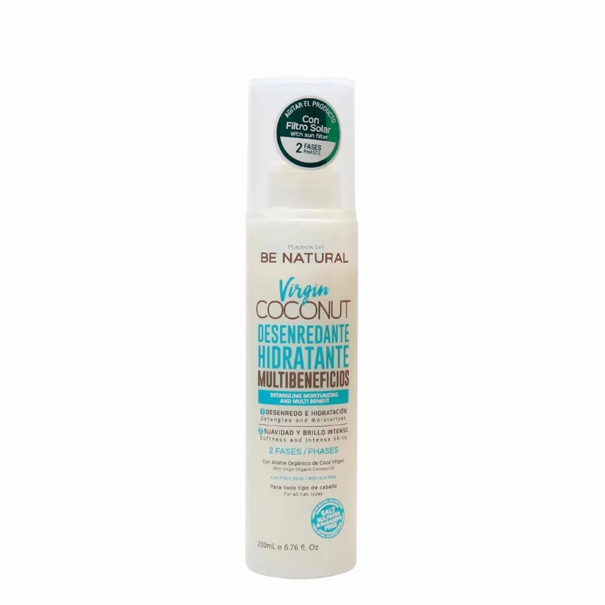Be Natural Desenredante Anti-Frizz Virgin Coconut 200ml
